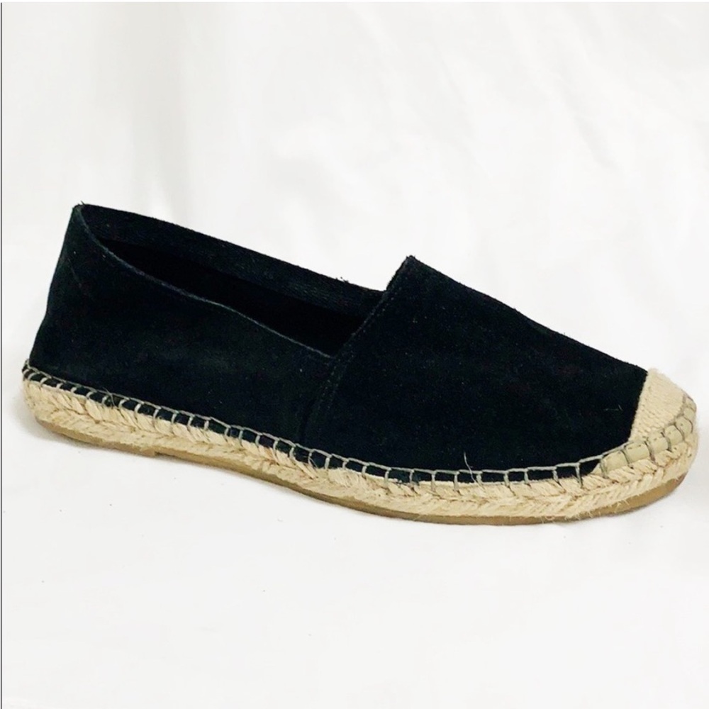 Women's Black Espadrille Slip-On with Braided Jute Sole